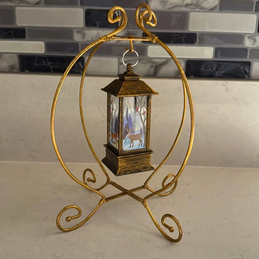Pier 1 Imports - Christmas Ornament‎ Display Holder - Foldable Gold Tone